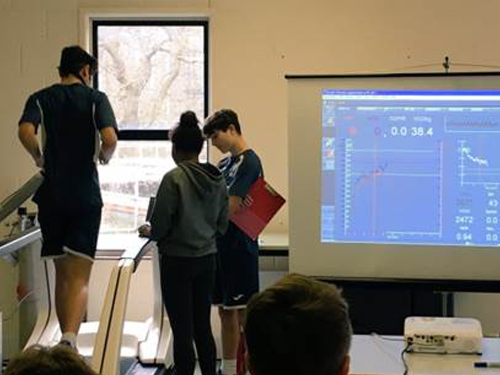 Students take part in a variety of exercise tests